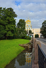 Pushkin town. Catherine garden and palace.