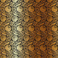 Seamless pattern with stylized chrysanthemums