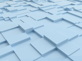 Perspective of abstract image of white cubes background