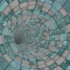 3d stone concrete techno tile tunnel pipe