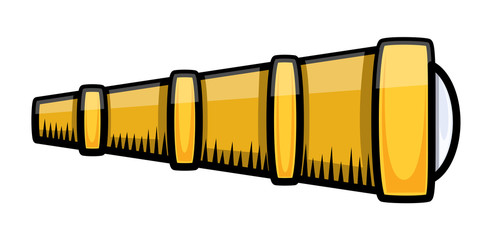 Old Ship Telescope - Vector Illustration