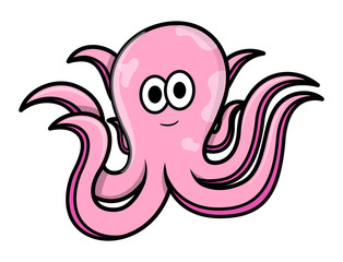 Cartoon Octopus - Vector Illustration