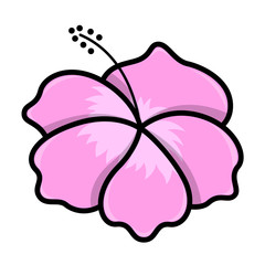 Tropical Island Flower - Vector Illustration