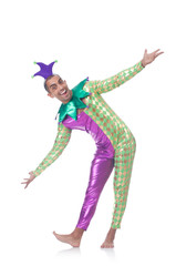 Man clown isolated on white