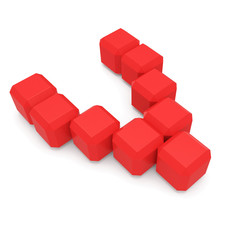 Fototapeta premium letter V cubic red