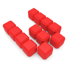 Obraz premium letter W cubic red