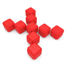 Obraz premium letter X cubic red