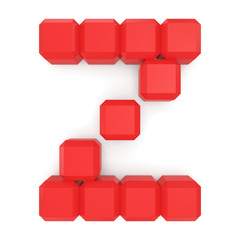 Obraz premium letter Z cubic red