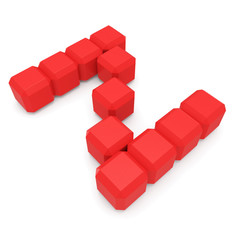 Obraz premium letter Z cubic red