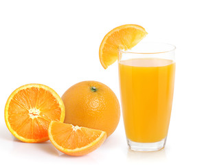 Orange juice and slices