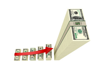 Bar graphs made from Dollar bills