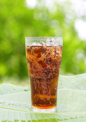 Cola glass with ice