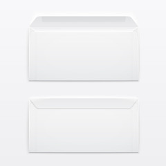 Blank envelopes on gray background.