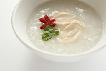 chinese food, rice porridge and herbal medical