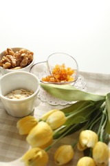 dried orange and walnut for baking ingredient