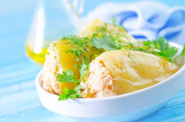 pepper with meat and rice