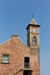 Fototapeta na wymiar Clock tower at Kingsand Cornwall England