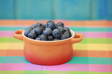 Summer fruits - fresh blueberries from garden