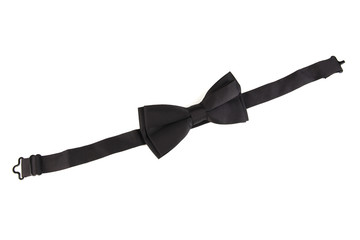 Black bow tie isolated on white
