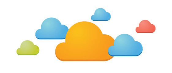 Isolated colored clouds