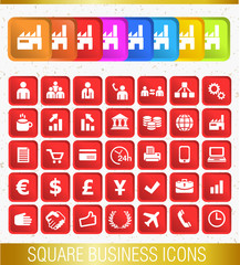 SQUARE BUSINESS ICONS