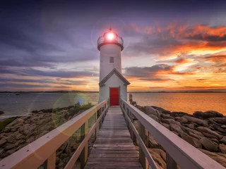 Keuken spatwand met foto Lighthouse in Gloucester, MA. USA © Christian Delbert