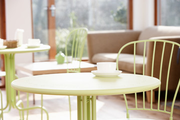 Tables And Chair In Empty Cafe