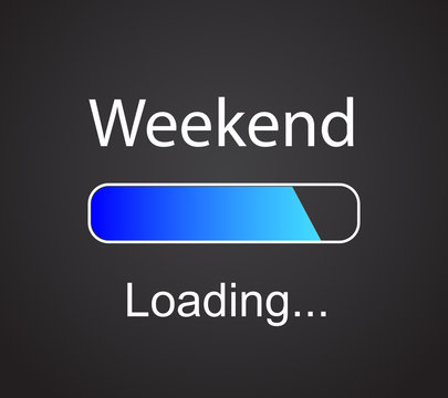 inscription "loading Weekend" vector concept background