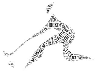 Fototapeta na wymiar hockey pictogram with black words