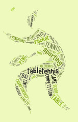 Table tennis pictogram with green words