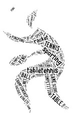 Table tennis pictogram with black words