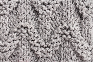 Dray  knitting background texture. Knit woolen Fabric textile mu
