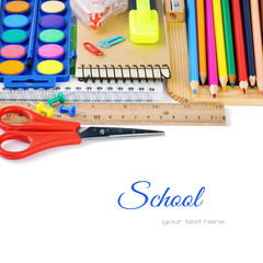 Colorful school supplies