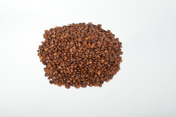coffee beans close up isolated on white