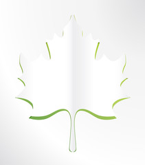 CUTOUT SPRING VECTOR PAPER LEAF