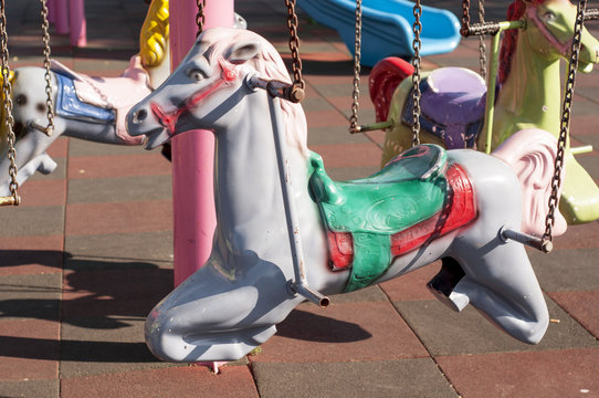 Horse swing in an amusement park