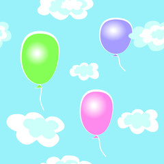Seamless background with balloons