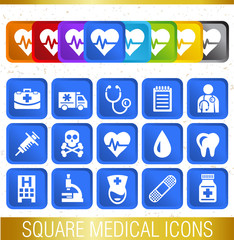 SQUARE MEDICAL ICONS
