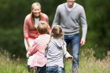 Family On Walk In Countryside