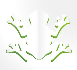 CUTOUT VECTOR PAPER FROG