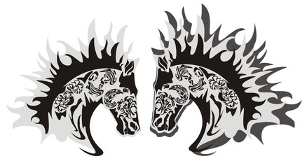 Horse head symbol, vector © lion21
