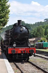 Fototapeta na wymiar Parowa lokomotywa, Pociąg z Cevennes