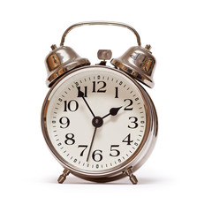 Alte Wecker auf weißem Hintergrund