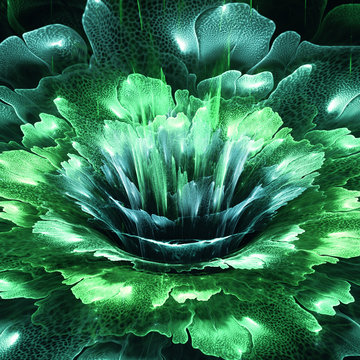 Green Futuristic Flower