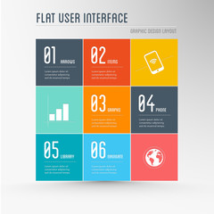 flat design - user inteface graphic elements