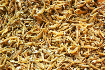 Dry fish in the market