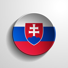 Fototapeta premium Slovakia 3d Round flag button on white