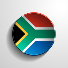 Fototapeta premium South Africa 3d Round flag button on white