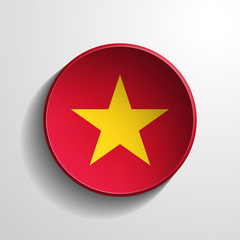 Vietnam 3d Round realistic flag on white background
