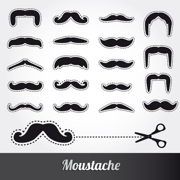 Set Of Moustache Vector